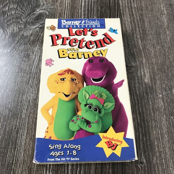 Let's Pretend with Barney VHS 1993 Friends Collection Sing Along White Tape Film - Picture 1 of 9
